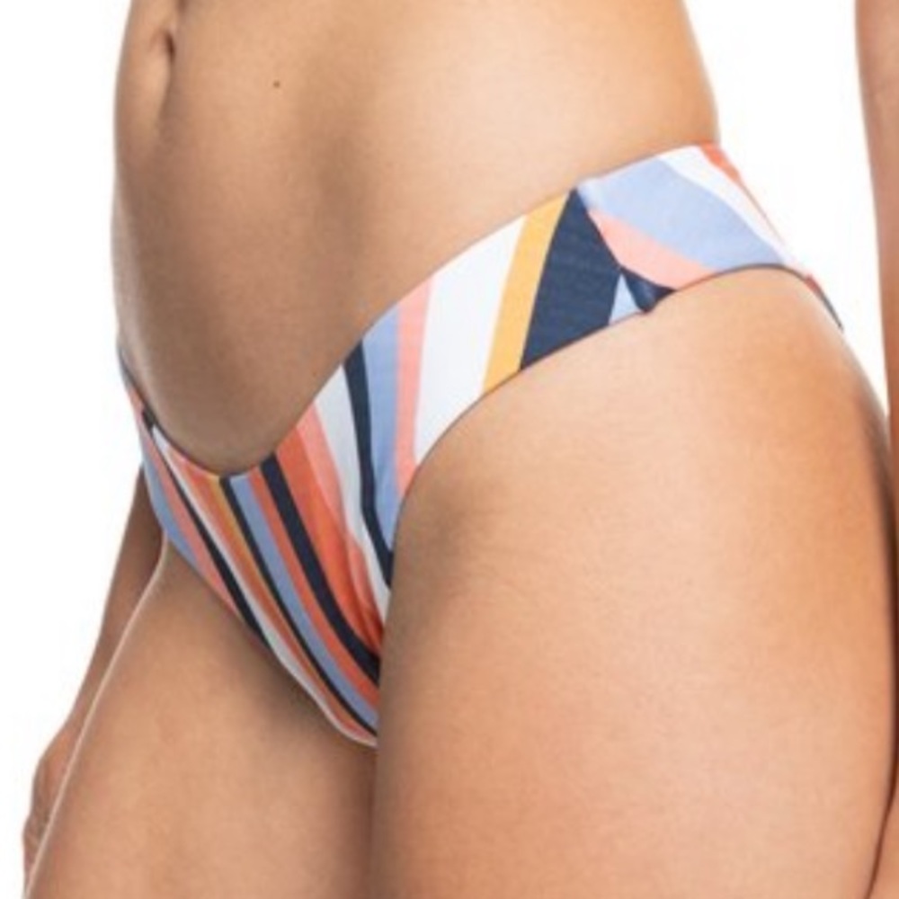 Nwt Roxy Stripes Classic Cheeky Hi Leg Size Small - Picture 3 of 5